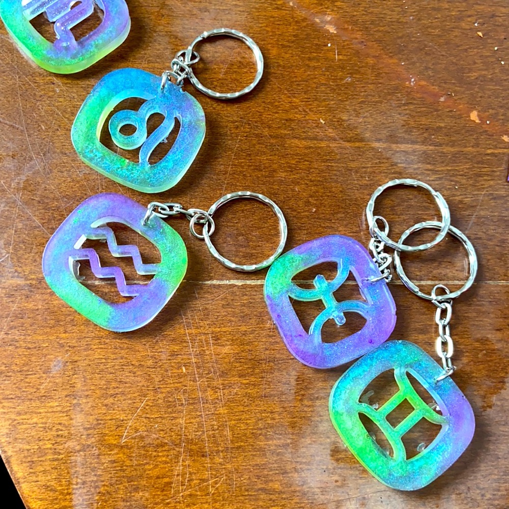 Homemade zodiac keychains